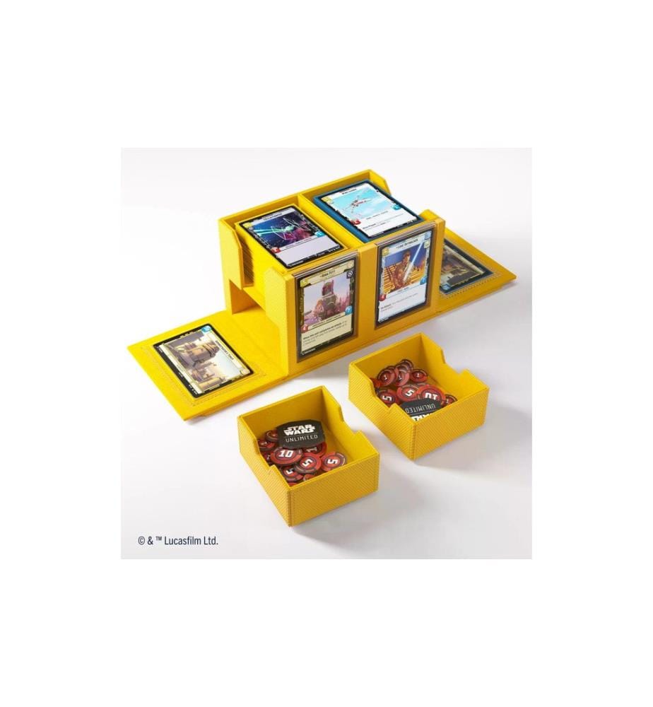 Asmodée - Kartenbox Star Wars: Unlimited Double Deck Pod gelb