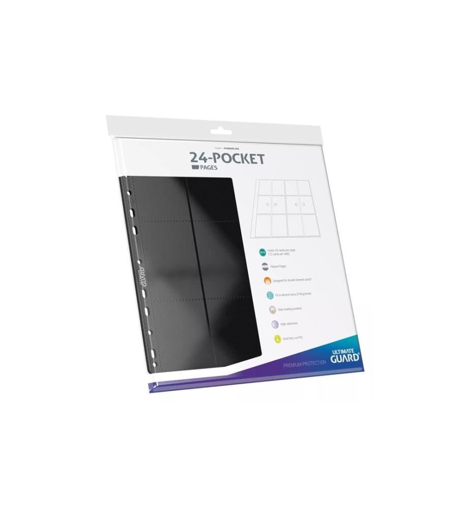 Ultimate Guard - Ordner-Einlagen 24-Pocket QuadRow Pages Schwarz 10 Stk.