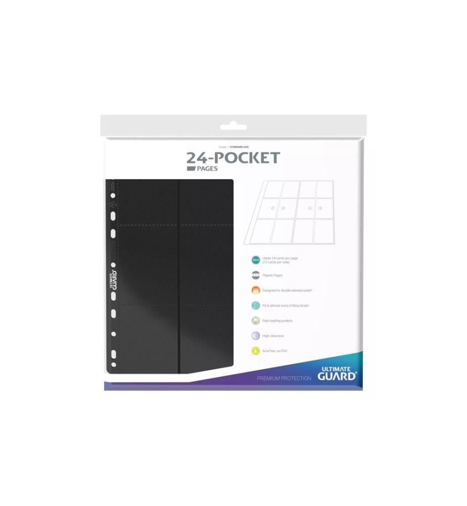 Ultimate Guard - Ordner-Einlagen 24-Pocket QuadRow Pages Schwarz 10 Stk.