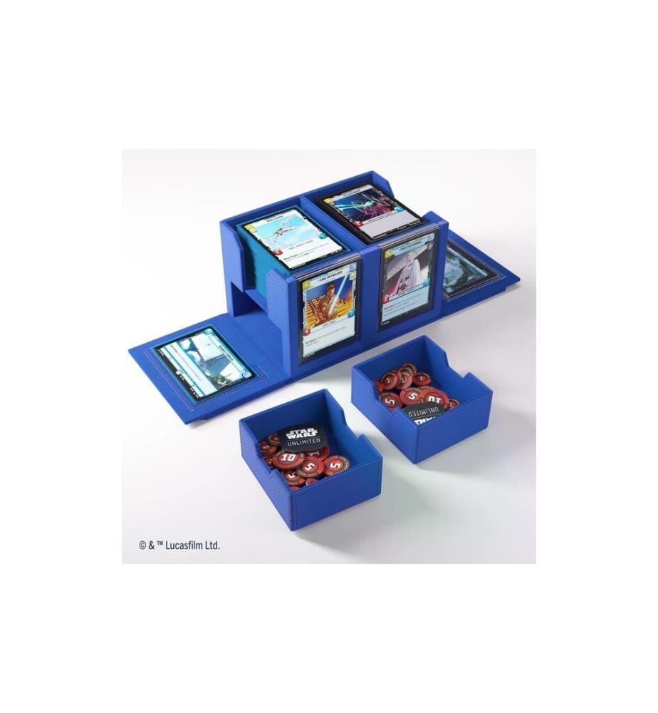 Asmodée - Kartenbox Star Wars: Unlimited Double Deck Pod blau