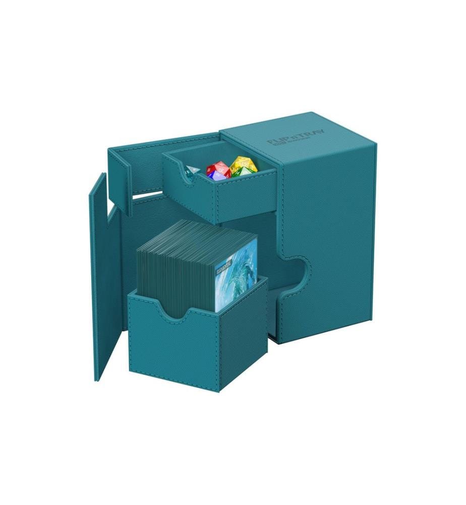 Ultimate Guard - Boîte à cartes Flip`n`Tray XenoSkin Monocolor 100+ bleu pétrole