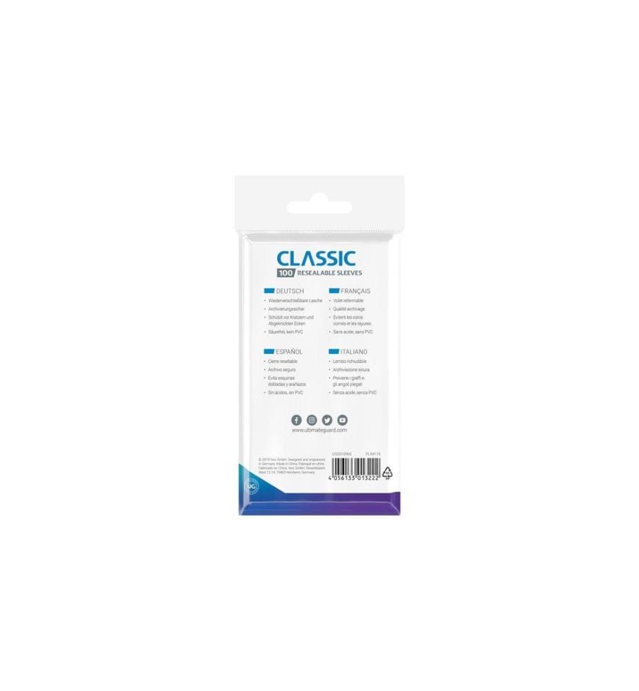 Ultimate Guard - Étui à cartes Classic Resealable Sleeves Transparent 100