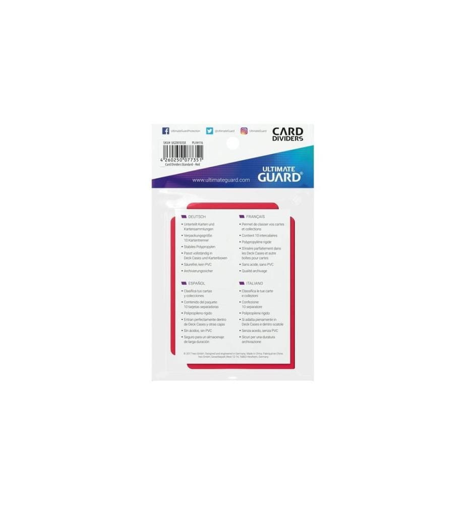 Ultimate Guard - Séparateur de cartes Taille standard rouge 10