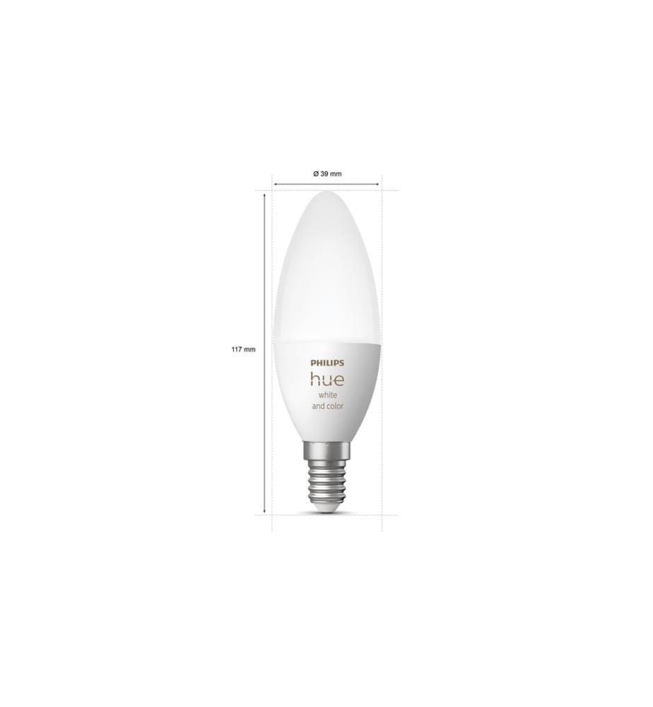 PHILIPS HUE - Ampoule White & Col. Amb. bougie E14 à l'unité 470 lm