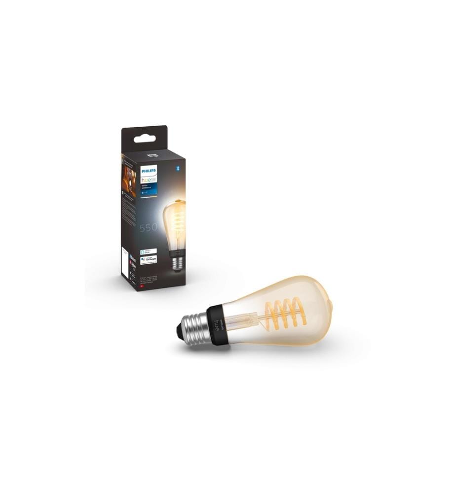 PHILIPS HUE - White Ambiance E27 pack individuel Edison ST64 filament 550 lm
