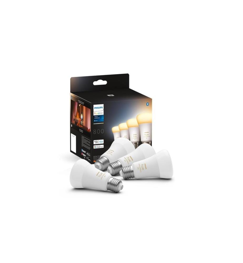 PHILIPS HUE - Ampoule White Ambiance E27 Lot de quatre 4 x 570 lm