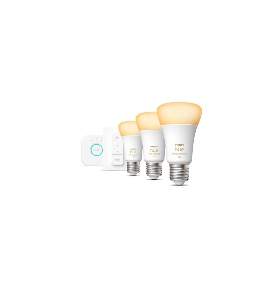 PHILIPS HUE - White Ambiance E27 Set de démarrage 3 pièces + interrupteur variateur 3x1055 lm