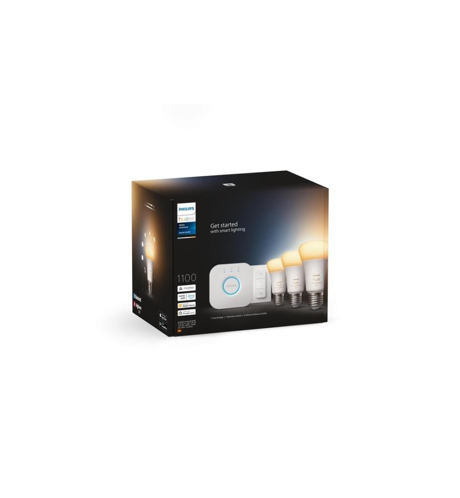 PHILIPS HUE - White Ambiance E27 Set de démarrage 3 pièces + interrupteur variateur 3x1055 lm
