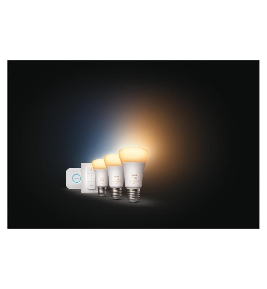 PHILIPS HUE - White Ambiance E27 Set de démarrage 3 pièces + interrupteur variateur 3x1055 lm