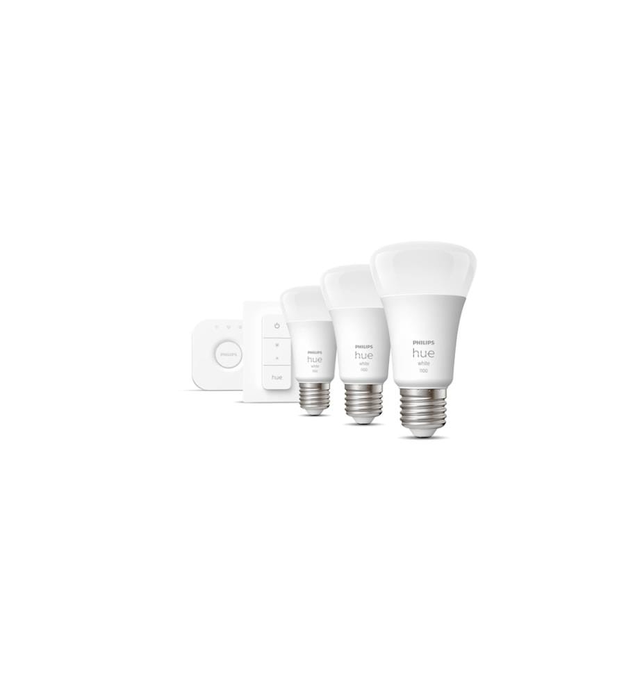 PHILIPS HUE - Kit de départ White E27 Set de 3 starters + variateur 1055 lm
