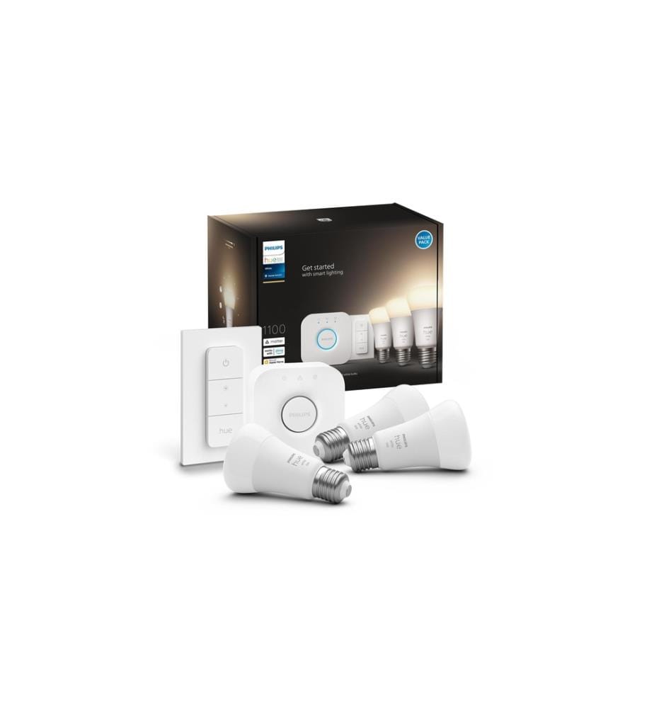 PHILIPS HUE - Kit de départ White E27 Set de 3 starters + variateur 1055 lm