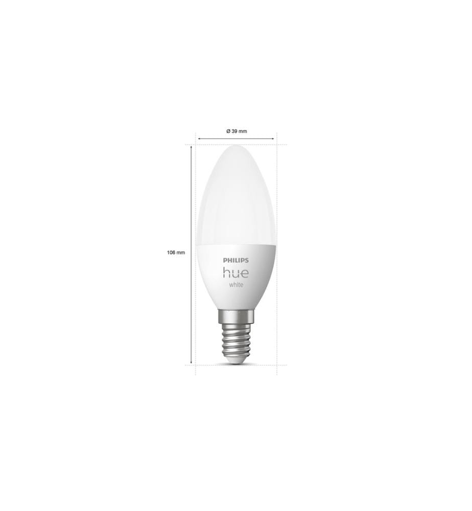 PHILIPS HUE - Ampoule White E14 bougie double pack 2 x 470 lm