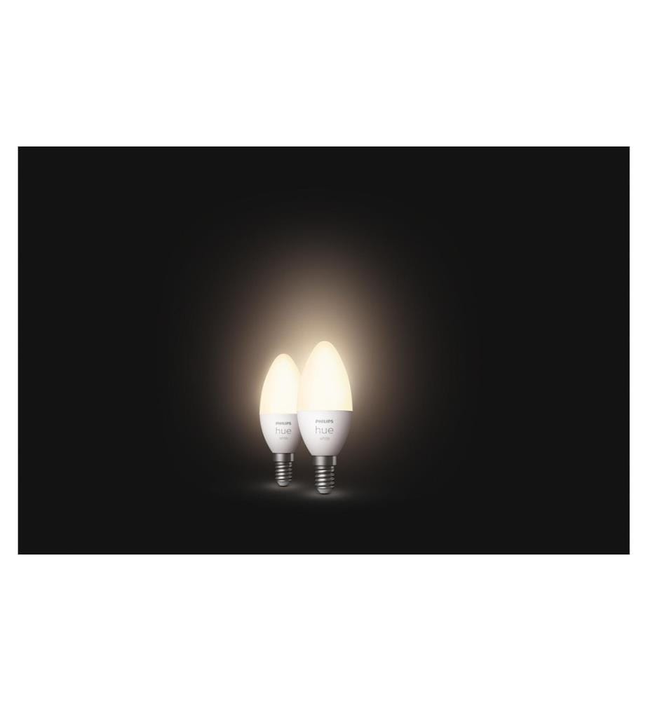 PHILIPS HUE - Ampoule White E14 bougie double pack 2 x 470 lm