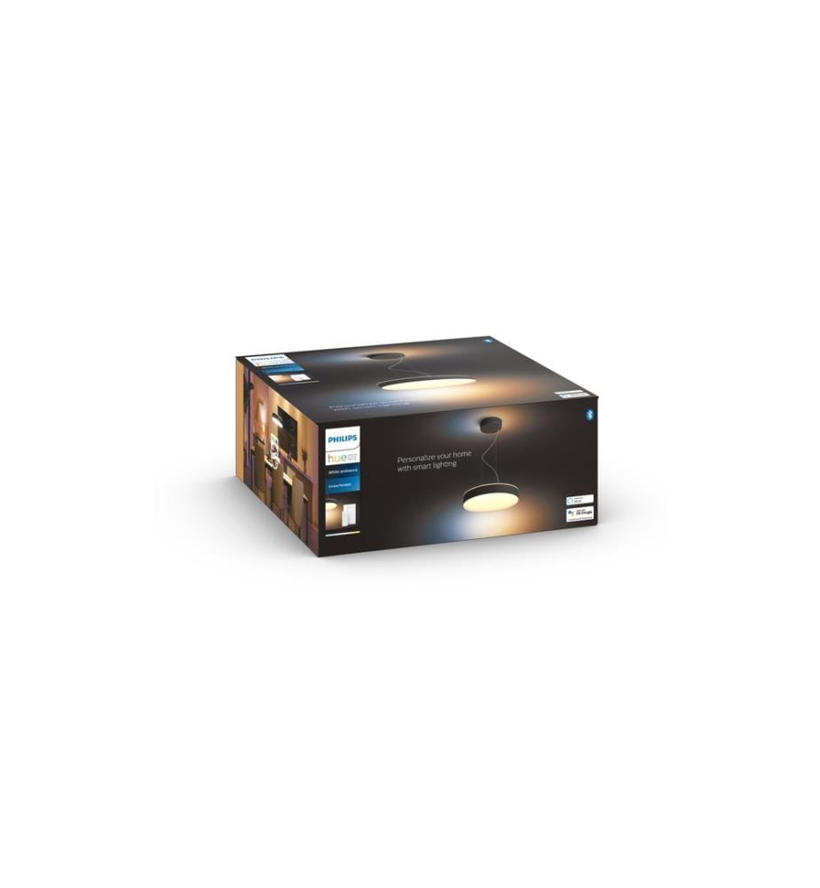 PHILIPS HUE - White Amb. Enrave suspension noir 3300 lm + variateur d'intensité