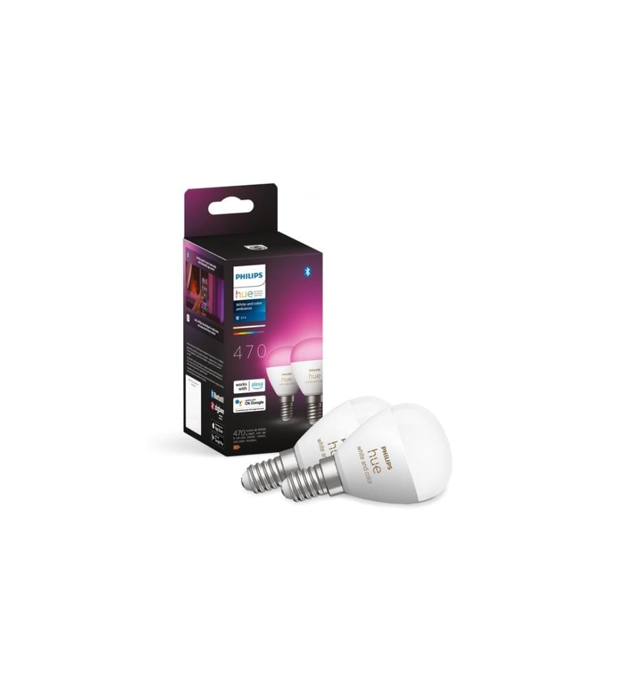 PHILIPS HUE - White & Color Ambiance E14 Lustre Goutte, set de 2, 2 x 470 lm