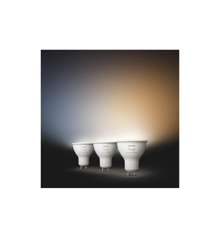 PHILIPS HUE - Ambiance blanche Pack de trois GU10