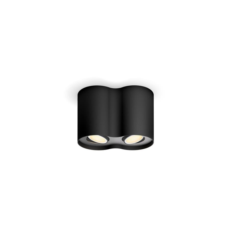 PHILIPS HUE - White Ambiance Pillar Spot double avec variateur de lumière Noir