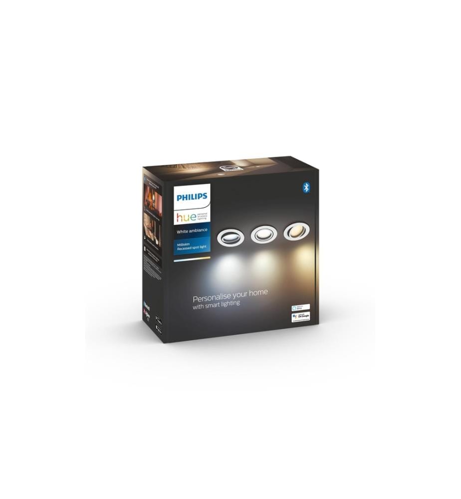 PHILIPS HUE - White Ambiance Milliskin Spot à encastrer pack de 3 Rond Blanc