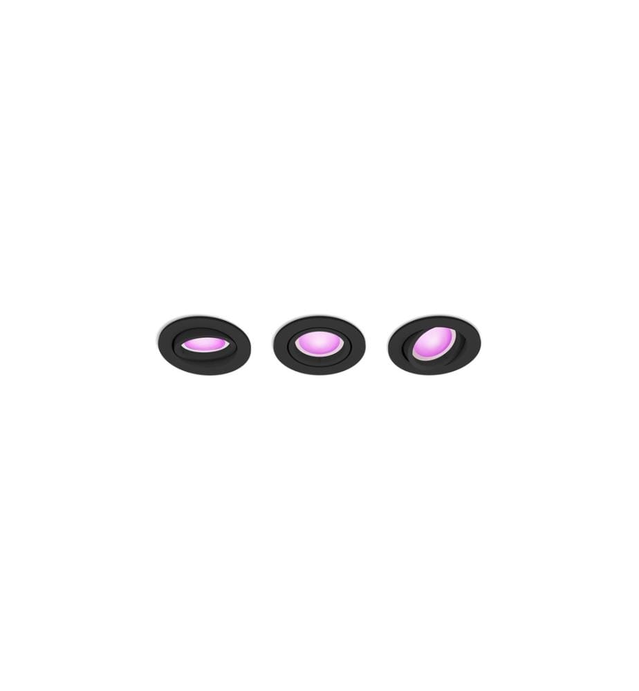PHILIPS HUE - White & Color Ambiance Centura Spot à encastrer, pack de 3 Noir