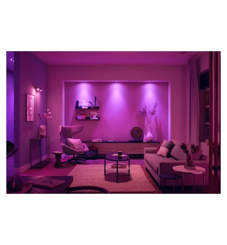 PHILIPS HUE - White & Color Ambiance Centura Spot à encastrer, pack de 3 Noir