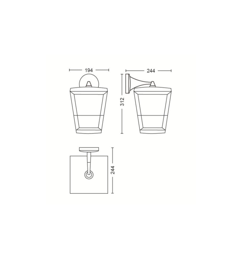 PHILIPS HUE - White & Col. Amb. Econic Applique murale suspendue noire