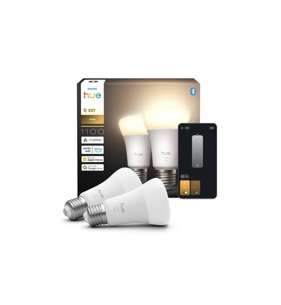 Philips Hue Leuchtmittel White E27 Doppelpack 2 x 1100 lm
