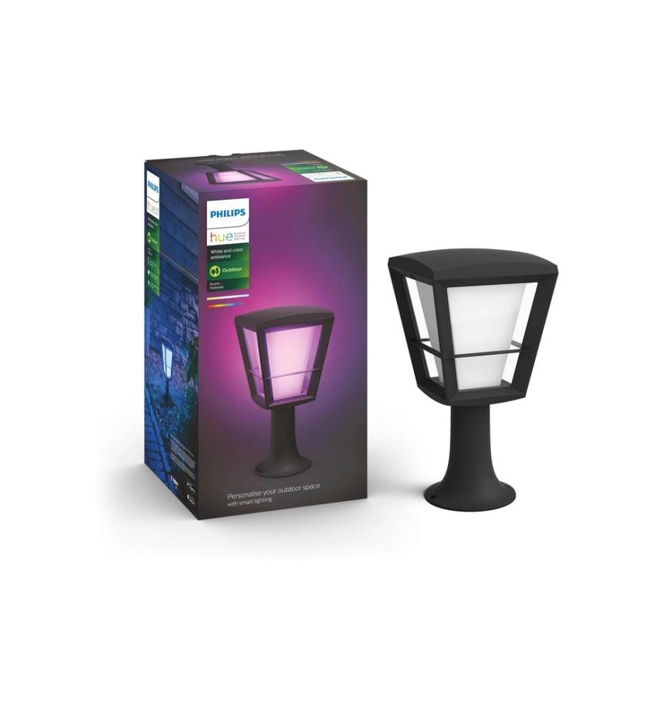 Philips Hue White & Color Ambiance Econic Outdoor Sockelleuchte Schwarz