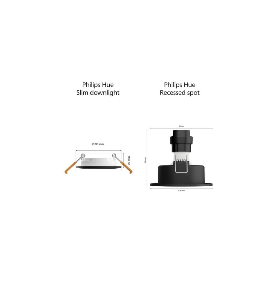 Philips Hue White & Color Ambiance Slim Recessed 90 mm schwarz