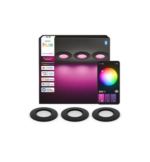 Philips Hue Deckenleuchte WCA Slim Recessed LED Spot S 3er, Schwarz