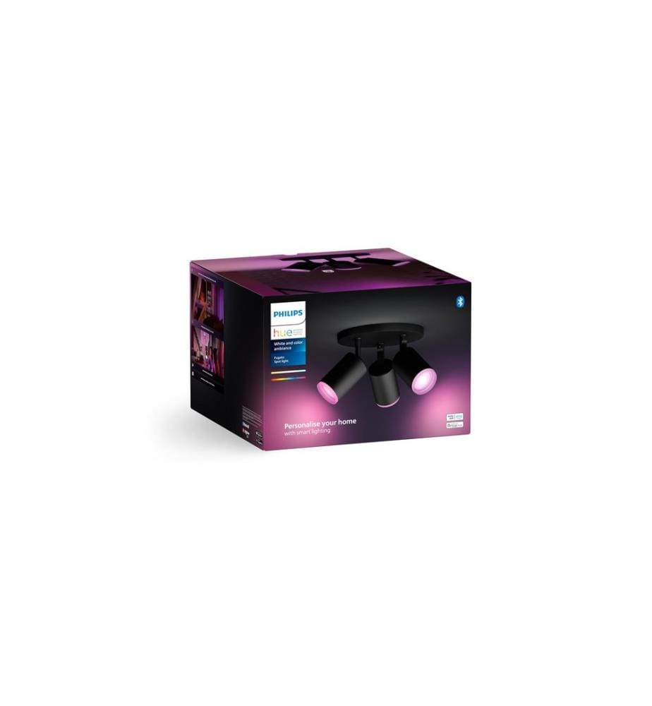 Philips Hue White & Color Ambiance Fugato 3er-Spot Schwarz