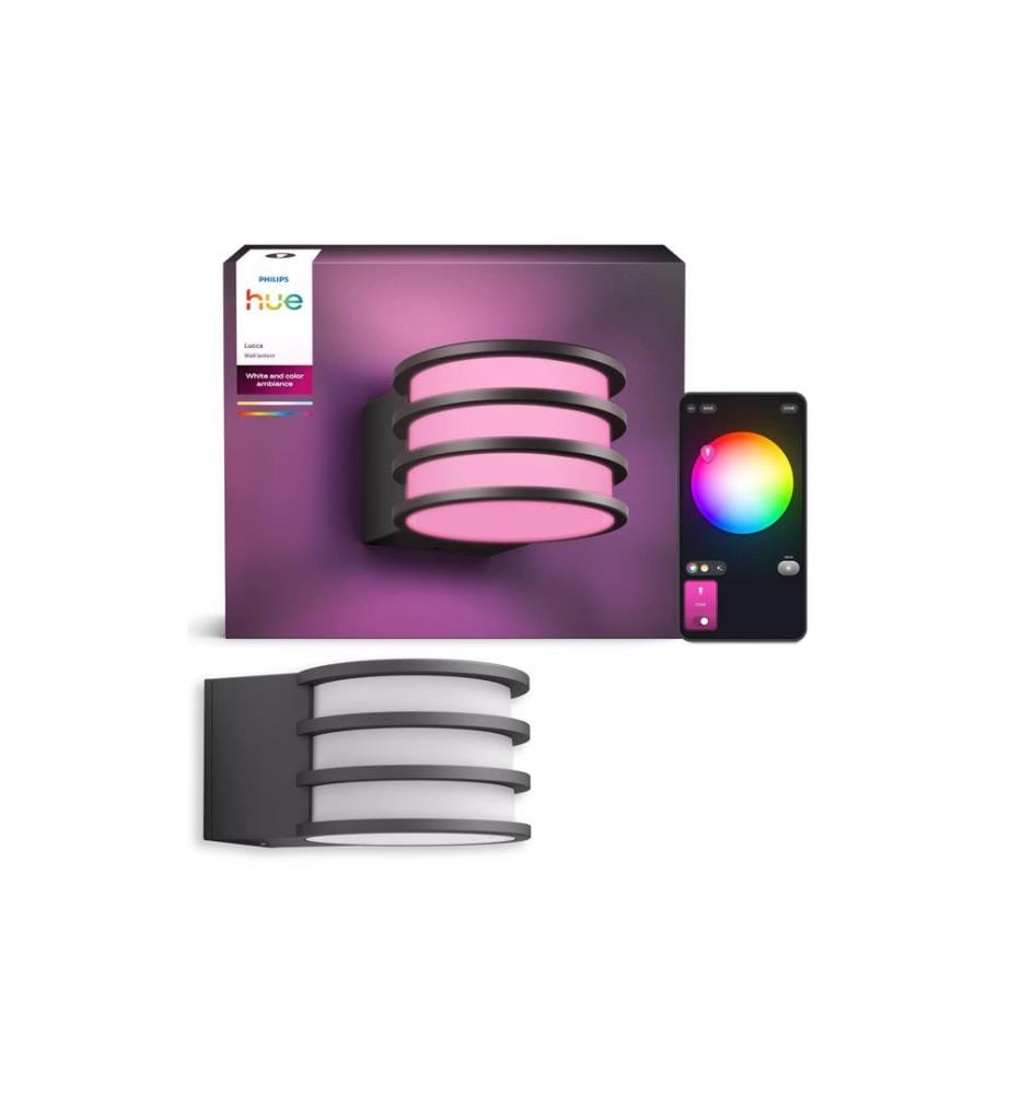 Philips Hue Wandleuchte Lucca RGBW 1100 lm Anthrazit
