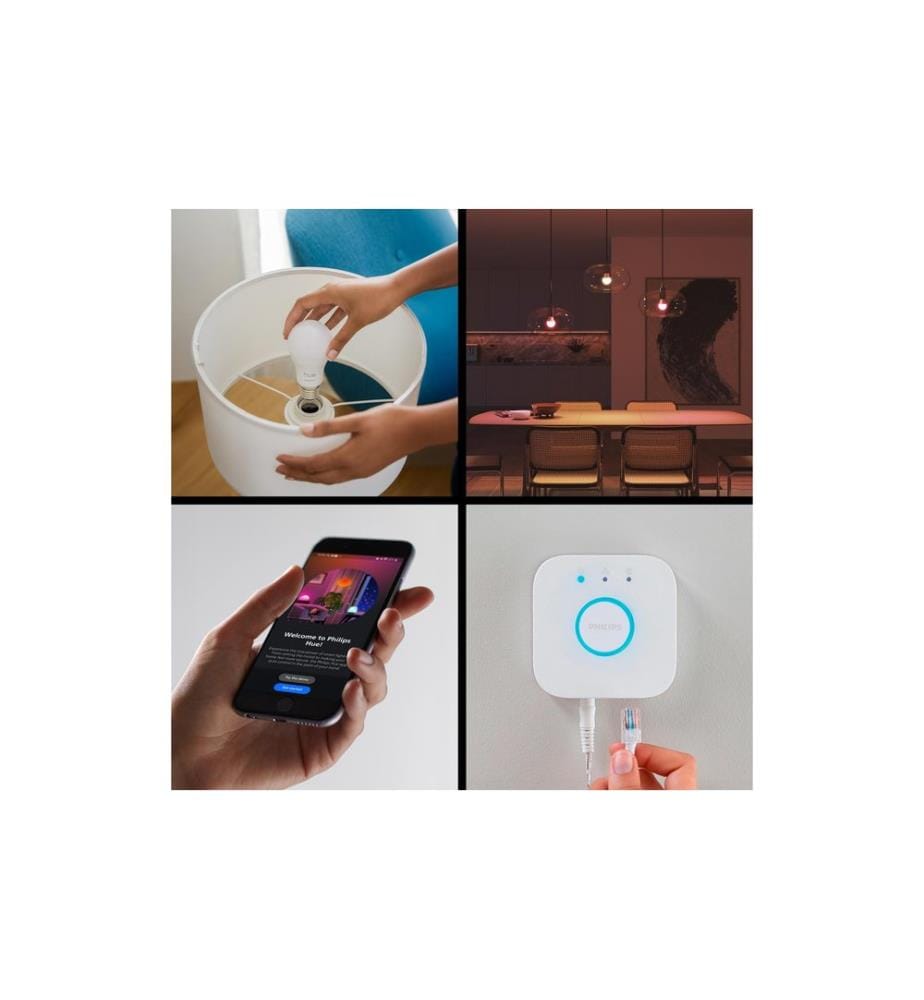 Philips Hue Basis Starter-Set: Hue Bridge + 2 Essential E27 RGB