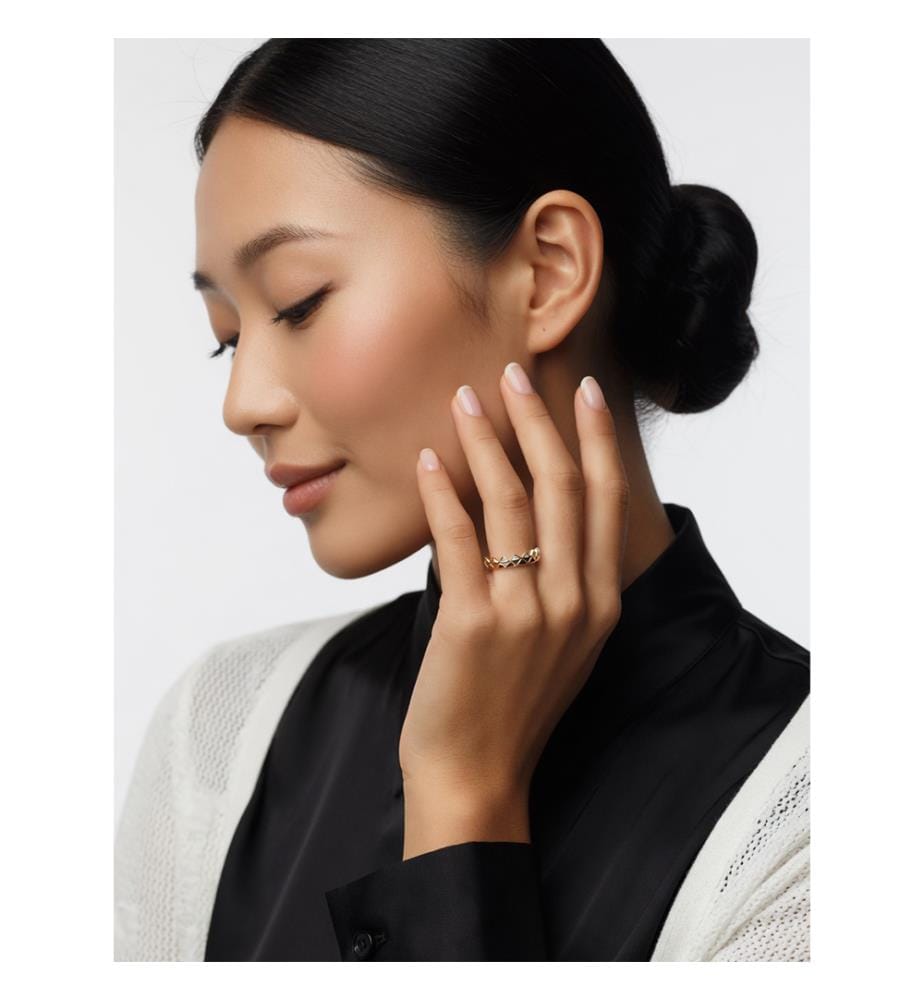 Pandora Silver Crown Zirconia Ring - Gold Toned
