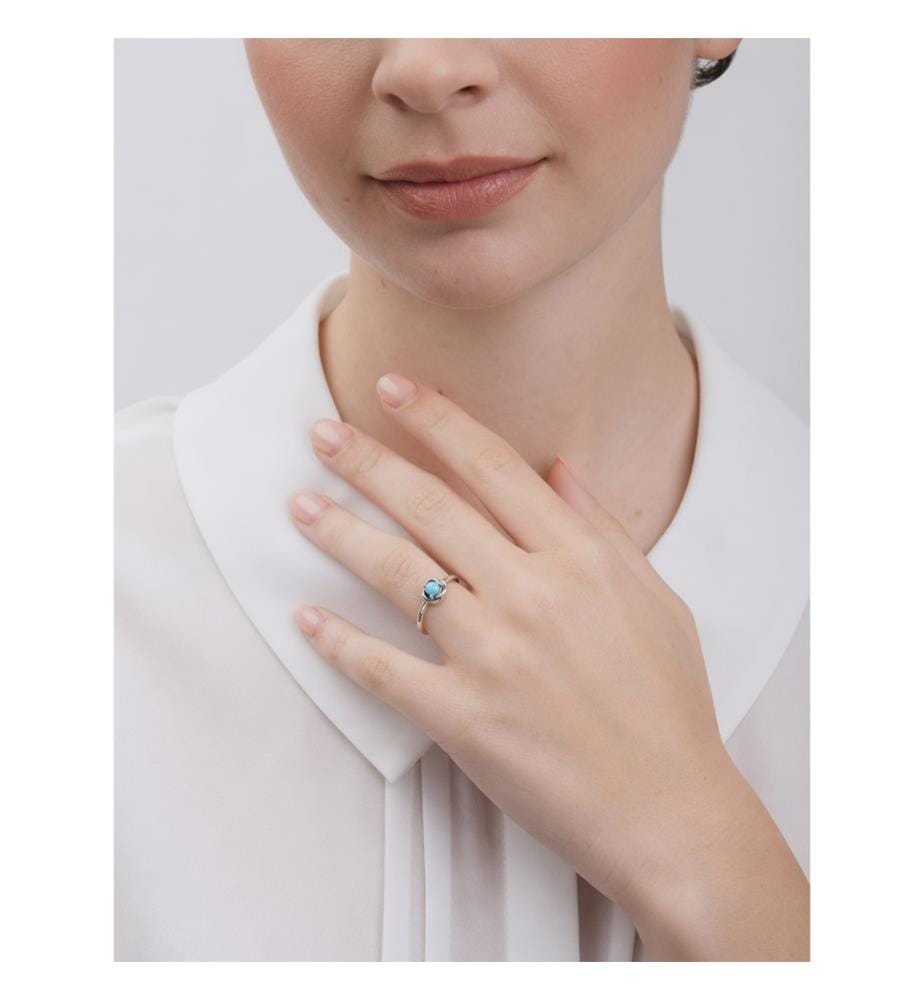Pandora Silver Blue Crystal Ring - Silver