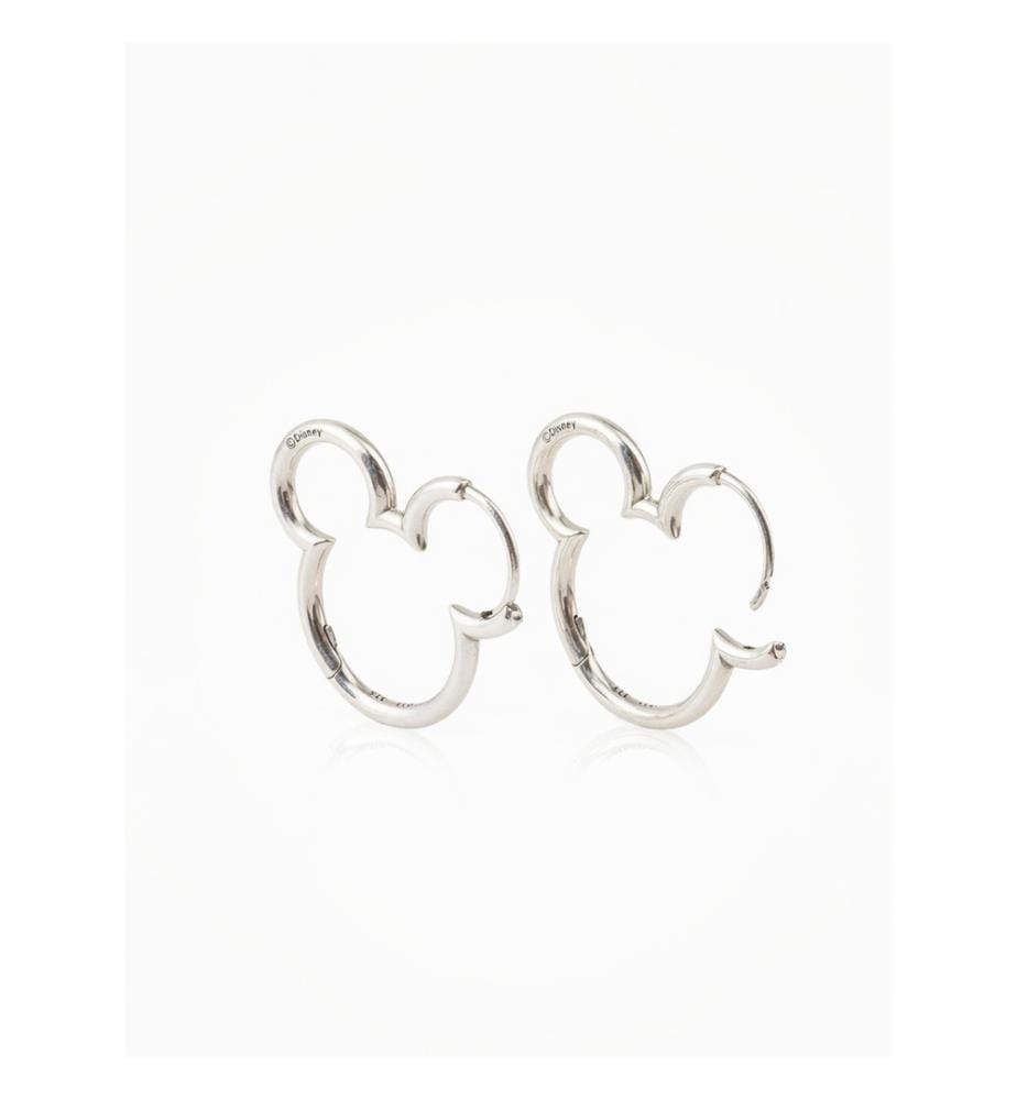 Pandora Silver Disney Mickey Earrings - Two-Tone (Silver & Rose Gold)