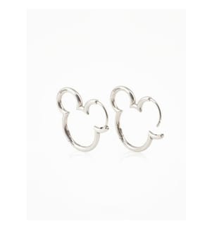 Pandora Silver Disney Mickey Earrings - Two-Tone (Silver & Rose Gold)