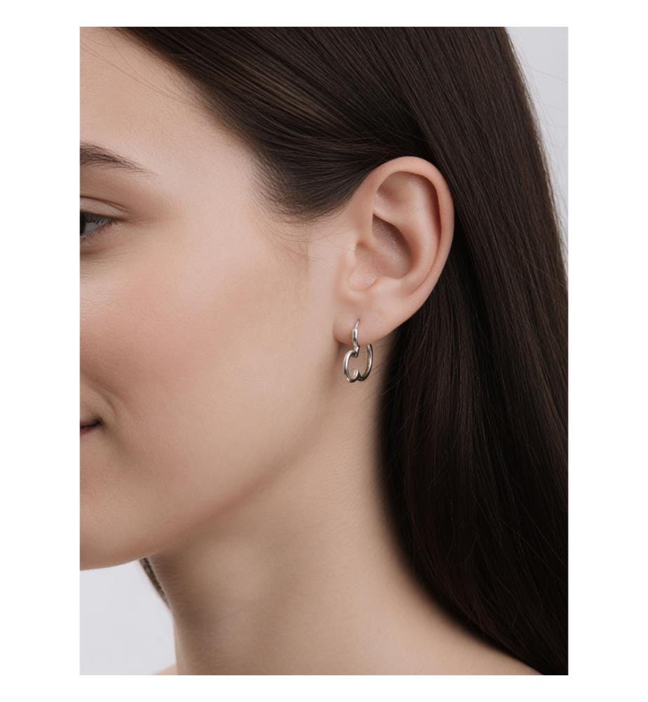 Pandora Silver Disney Mickey Earrings - Two-Tone (Silver & Rose Gold)
