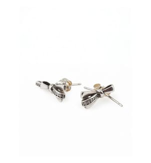 Pandora Silver Bow Zirconia Earrings - Silver