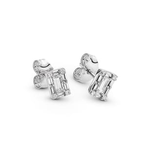 Luminous Ice Stud Earrings - Silver