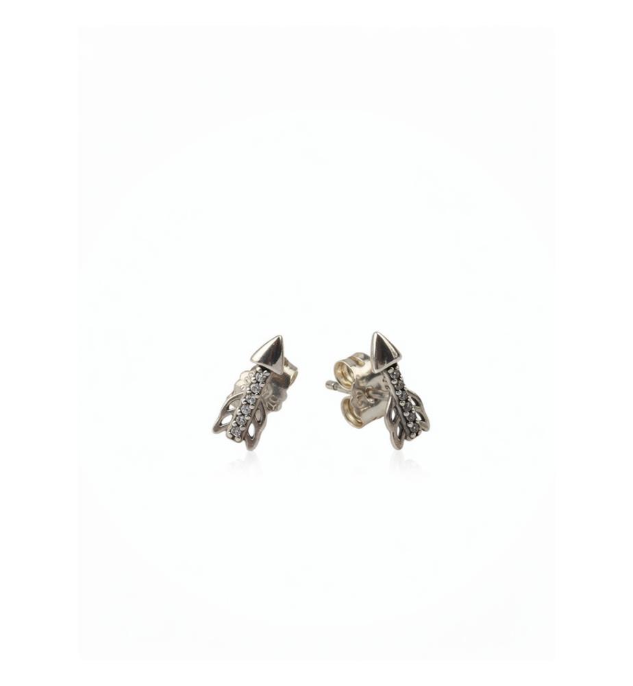 Pandora Silver Arrow Zirconia Earrings - Silver
