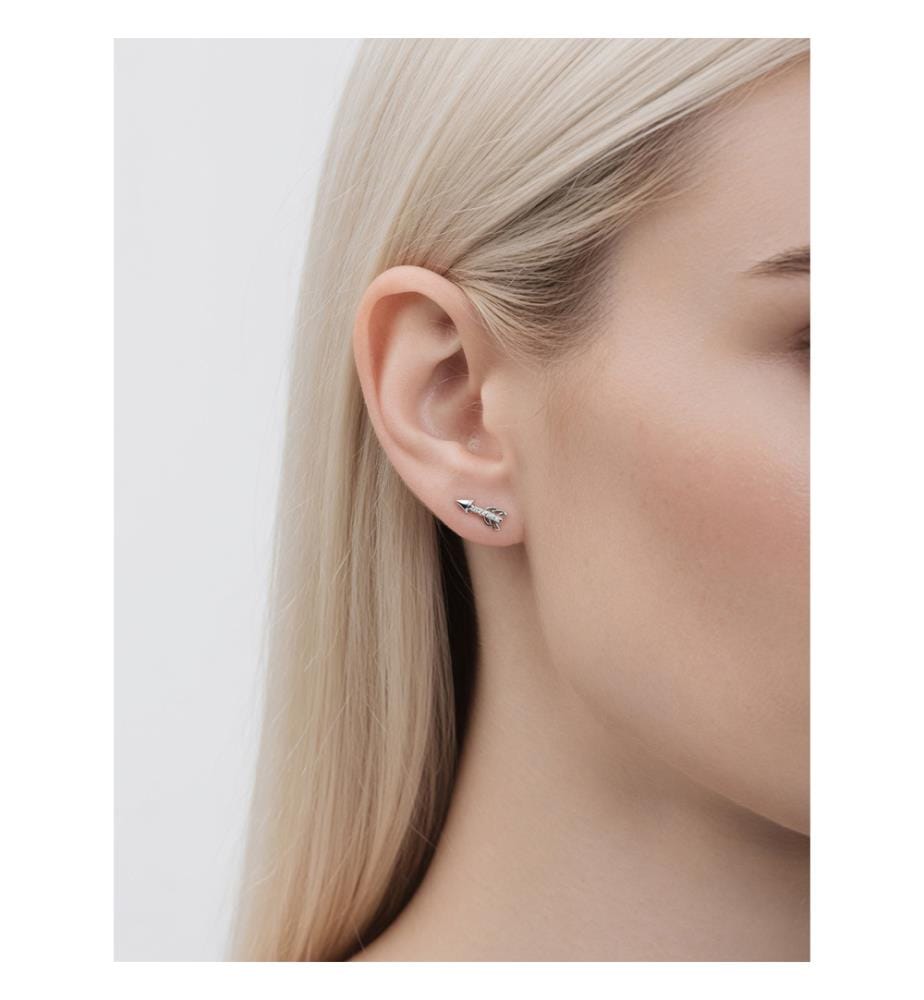 Pandora Silver Arrow Zirconia Earrings - Silver
