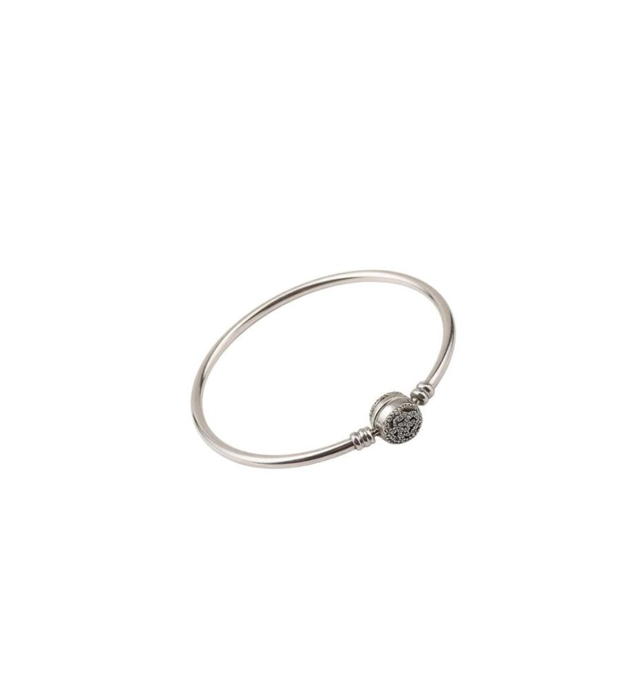 Pandora Silver Bracelet With Pink Charm Clasp - Silver & Silver