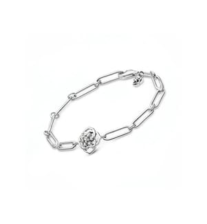 Rose Petals Link Bracelet - Silver