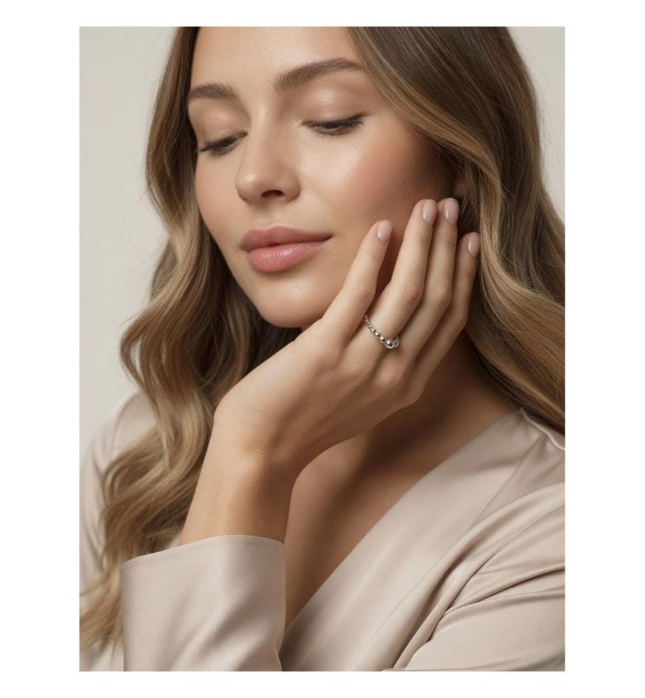 Anello con sfera in argento - Argento