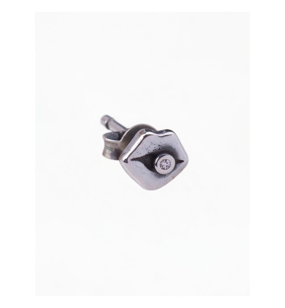 My Lips Single Micro-Stud Earring - Silver