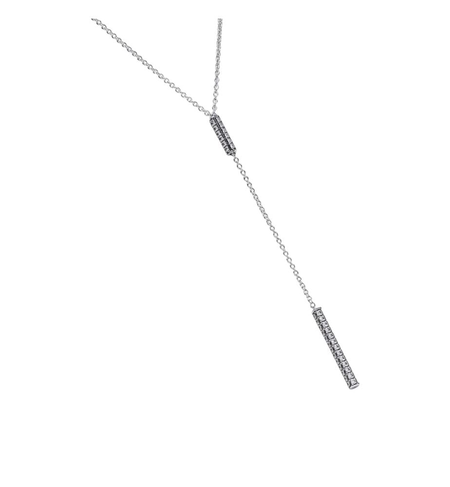 Pandora Timeless Pavé Prism Drop Necklace - Silver