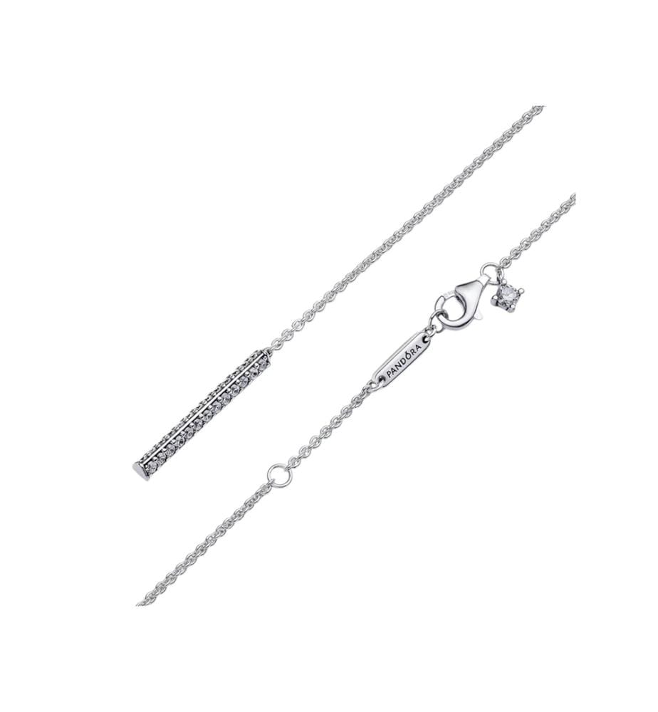 Pandora Timeless Pavé Prism Drop Necklace - Silver