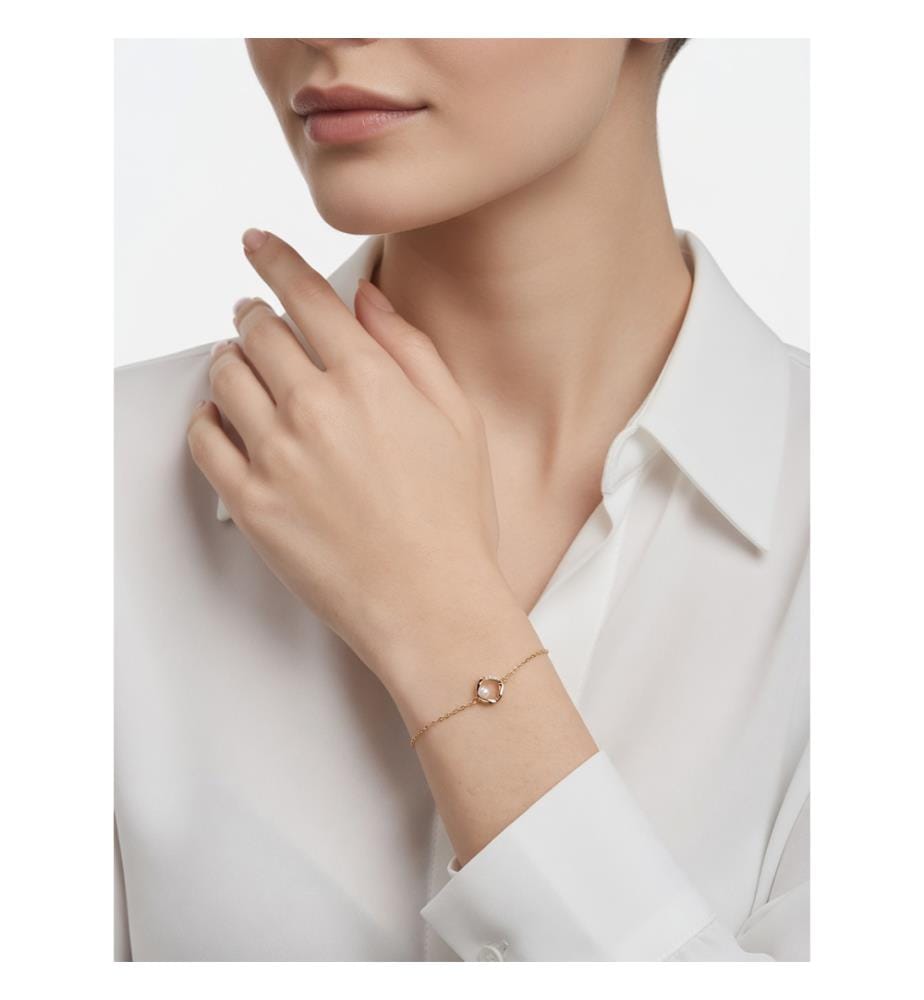 Pandora Bracelet With Cultured Pearl - Gold