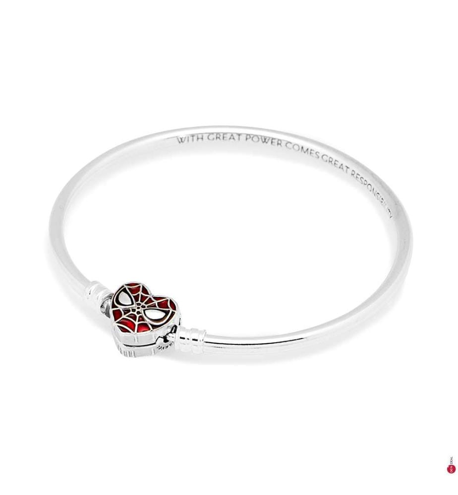 Silver Bracelet Marvel Spider-Man - Silver and Dark Red