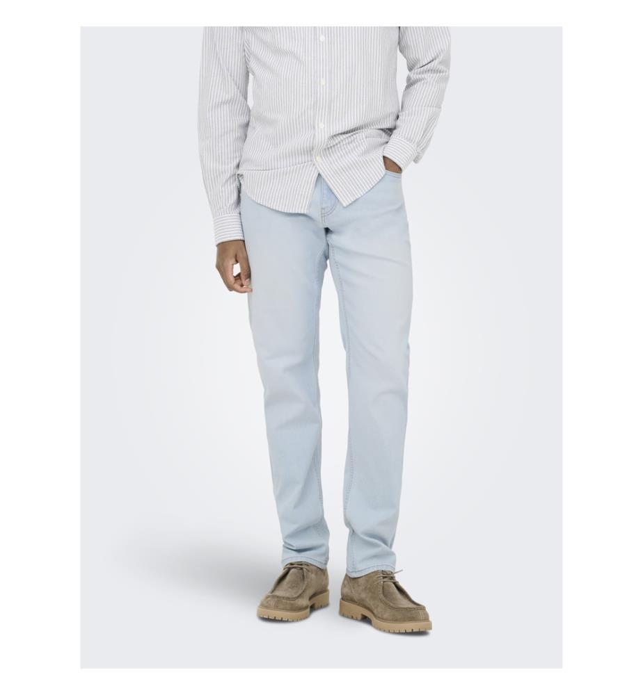Jeans - Gebleichter hellblauer Denim